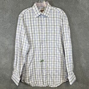 Robert Graham Shirt Men's Sz L 41/16 Knowledge Button Up Long Sleeve Flip‎ Cuff